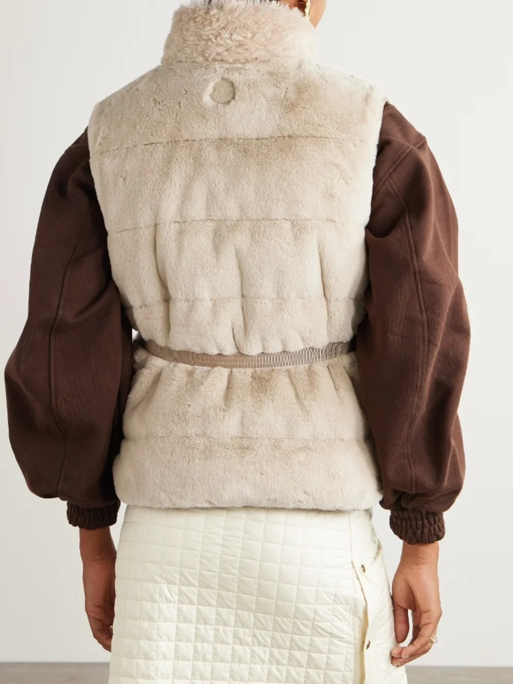 Moncler Joui Faux Fur & Teddy Down Gilet Vest Size 0